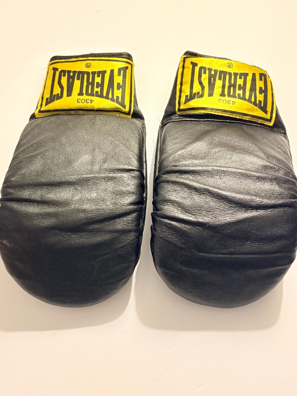 Everlast Black Boxing Gloves with Yellow Patch